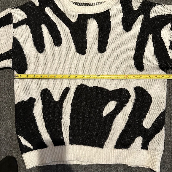 Black and White Crew Neck Sweater - Picture 8 of 13